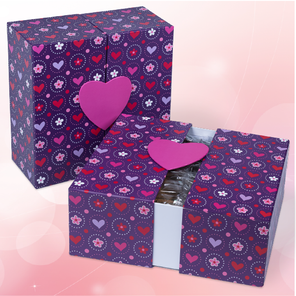 New this year, our cheerful Valentine's Day cookie box slides open and is filled with 24 gourmet cookies for your sweetie in your choice of favorite flavor or special assortment.